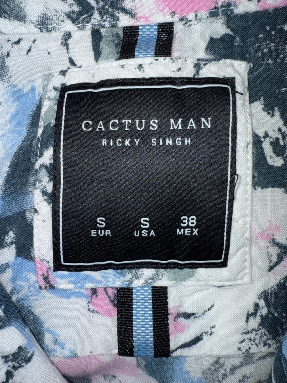 Cactus Man Ricky Singh Sz Small Abstract Brushstroke Button-Up Men’s Shirt - Picture 3 of 13